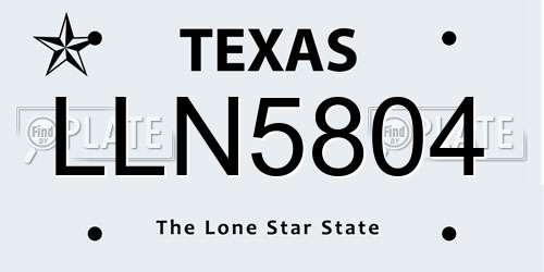 LLN5804 Texas License Plate