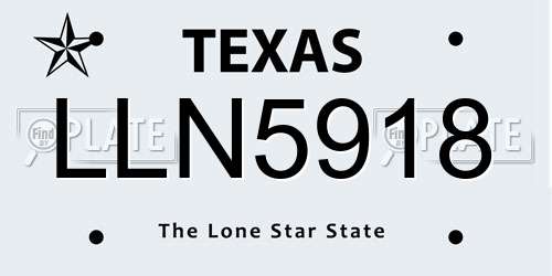 LLN5918 Texas License Plate