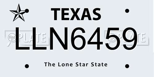 LLN6459 Texas License Plate