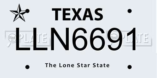 LLN6691 Texas License Plate