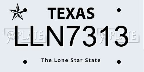 LLN7313 Texas License Plate