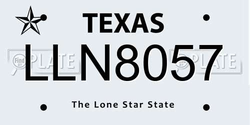 LLN8057 Texas License Plate