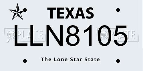 LLN8105 Texas License Plate