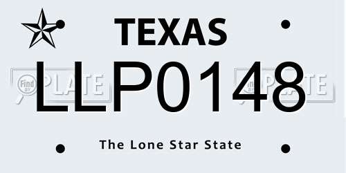 LLP0148 Texas License Plate