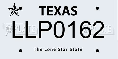 LLP0162 Texas License Plate