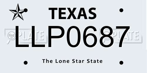 LLP0687 Texas License Plate