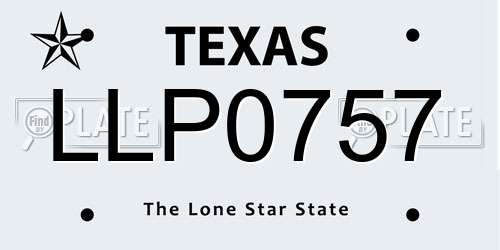 LLP0757 Texas License Plate