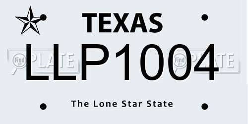 LLP1004 Texas License Plate