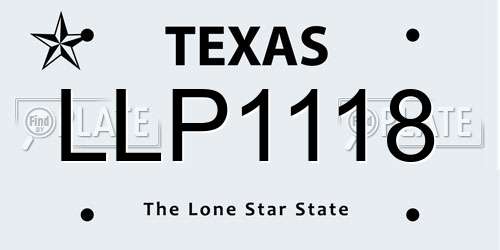 LLP1118 Texas License Plate