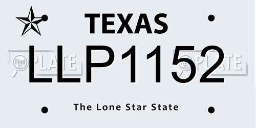 LLP1152 Texas License Plate