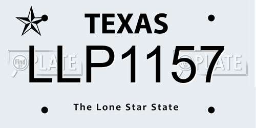 LLP1157 Texas License Plate