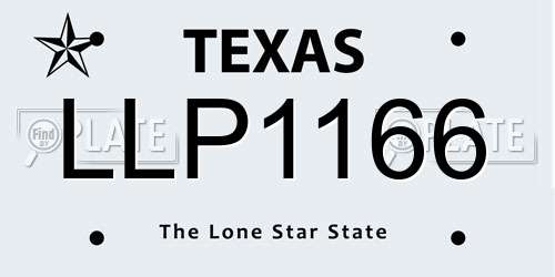 LLP1166 Texas License Plate