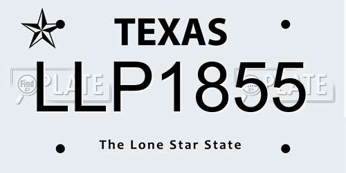 LLP1855 Texas License Plate