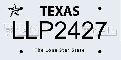 LLP2427 Texas License Plate