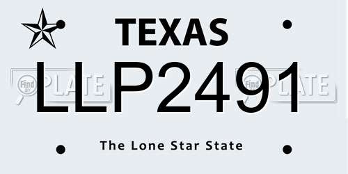 LLP2491 Texas License Plate