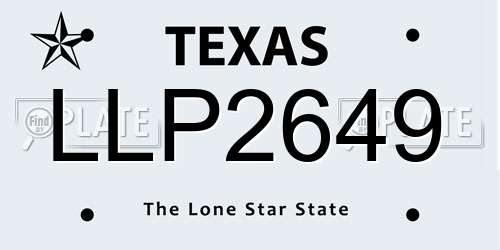 LLP2649 Texas License Plate