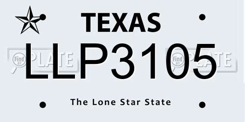 LLP3105 Texas License Plate