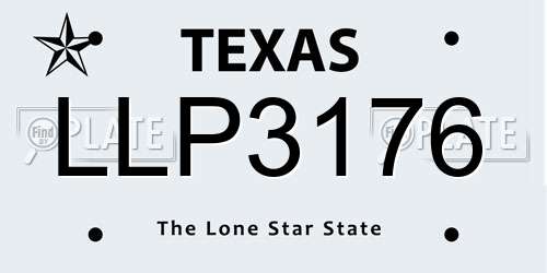 LLP3176 Texas License Plate