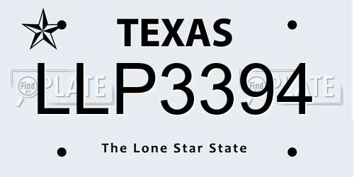 LLP3394 Texas License Plate