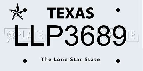 LLP3689 Texas License Plate