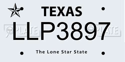 LLP3897 Texas License Plate