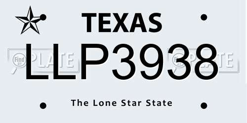 LLP3938 Texas License Plate