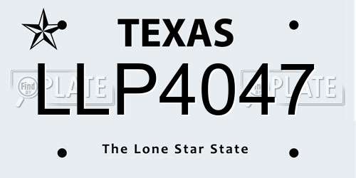 LLP4047 Texas License Plate