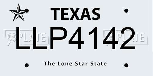 LLP4142 Texas License Plate