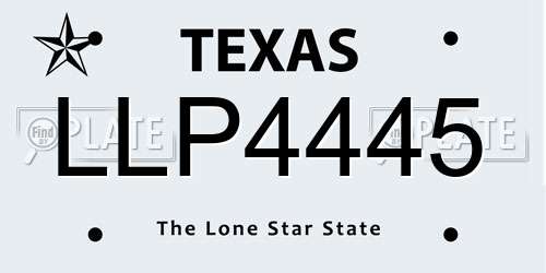LLP4445 Texas License Plate