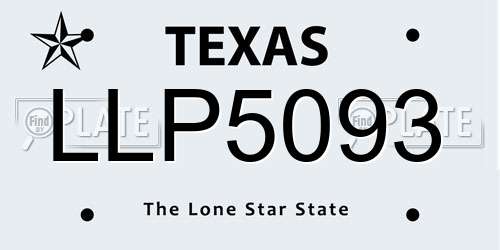 LLP5093 Texas License Plate