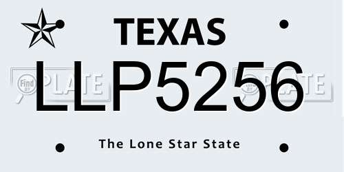 LLP5256 Texas License Plate
