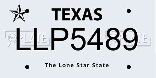 LLP5489 Texas License Plate