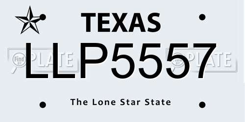 LLP5557 Texas License Plate