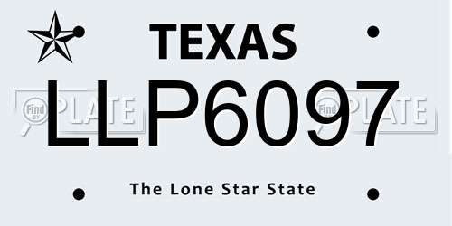 LLP6097 Texas License Plate