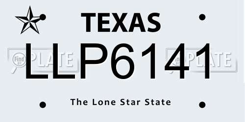LLP6141 Texas License Plate
