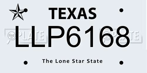 LLP6168 Texas License Plate