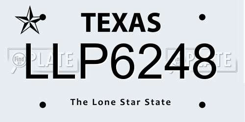 LLP6248 Texas License Plate