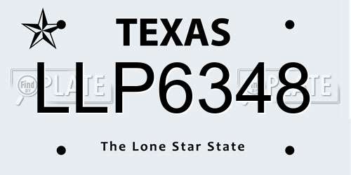 LLP6348 Texas License Plate