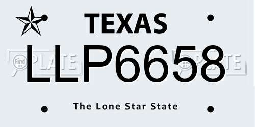 LLP6658 Texas License Plate