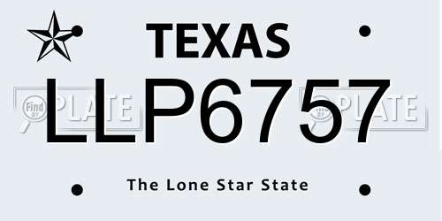LLP6757 Texas License Plate