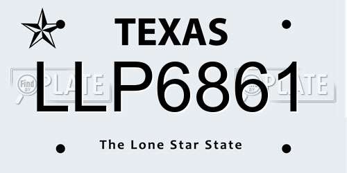 LLP6861 Texas License Plate