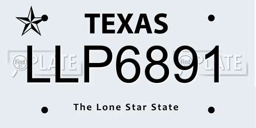 LLP6891 Texas License Plate