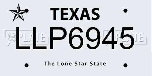 LLP6945 Texas License Plate