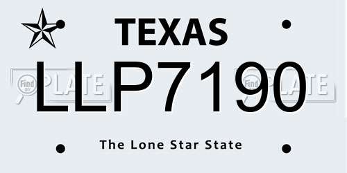LLP7190 Texas License Plate