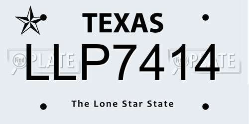 LLP7414 Texas License Plate