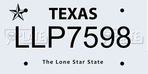 LLP7598 Texas License Plate
