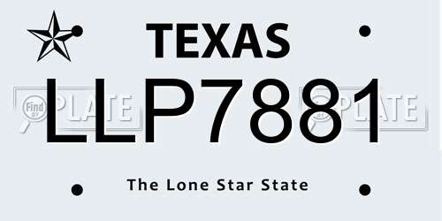 LLP7881 Texas License Plate