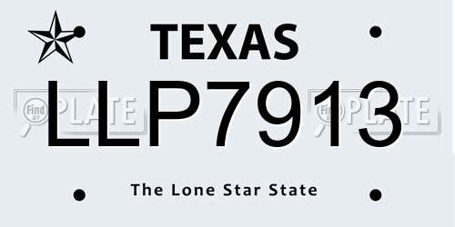 LLP7913 Texas License Plate