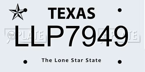 LLP7949 Texas License Plate