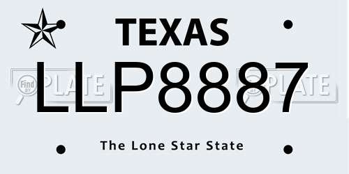 LLP8887 Texas License Plate